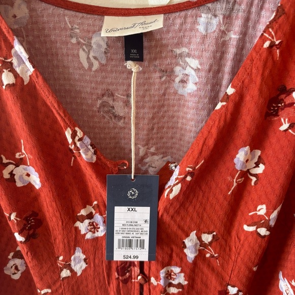 Universal Thread Red Floral Midi Dress - Picture 6 of 13